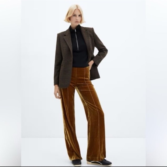 MNG Wide Leg Velvet Pants - Picture 1 of 3
